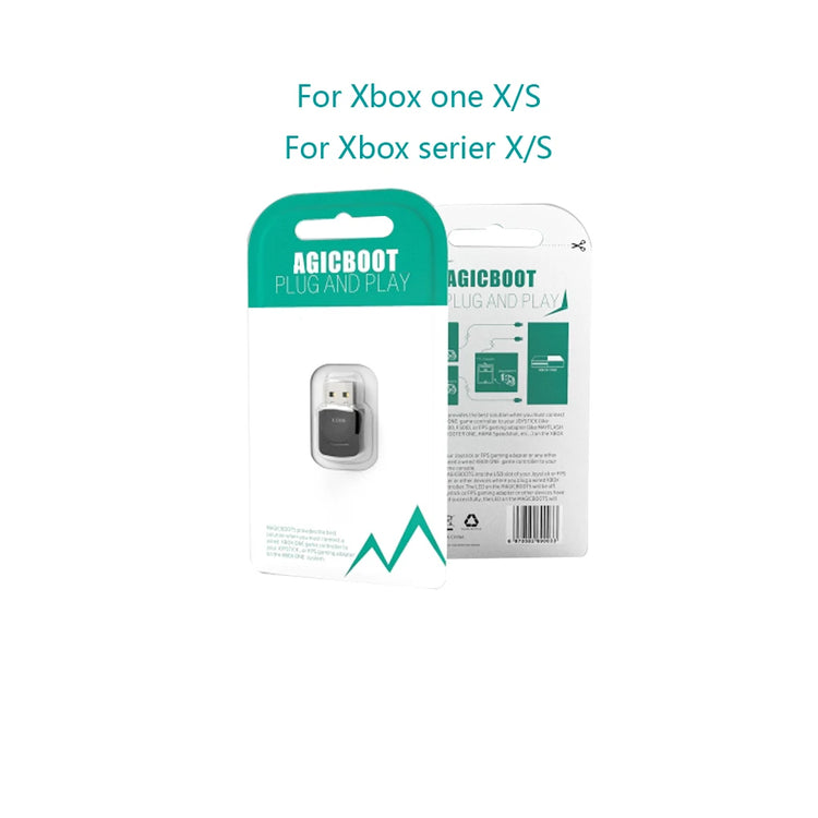 Gaming converter for Mayflash Magicboots, Hitbox, Fightbox by The Techie Den, showing the compact adapter for Xbox One and Series X/S.