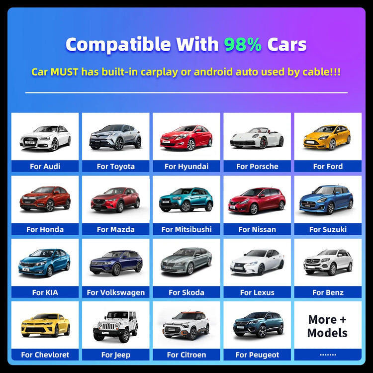 EKIY CarPlay&Auto Box Dongle Wired To Wireless For Audi Toyota Mazda Nissan Chevrolet Suzuki Subaru Kia Ford Opel Skoda Hyundai - The Techie Den