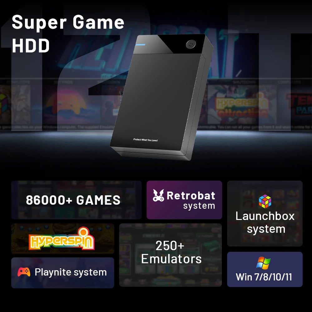 12TB Gaming HDD with 86000+ Retro Video Games