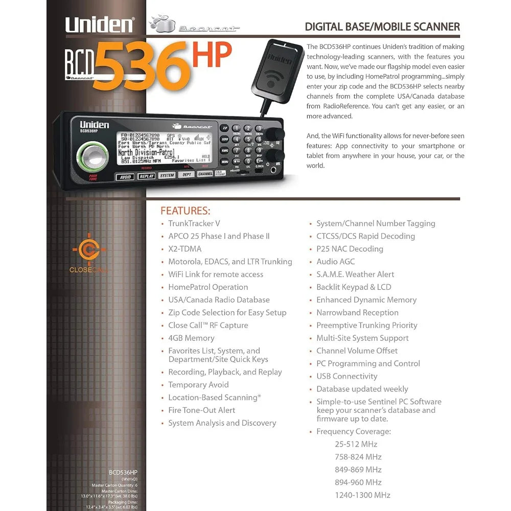 2 Base/Mobile Scanner with HPDB and Wi-Fi.