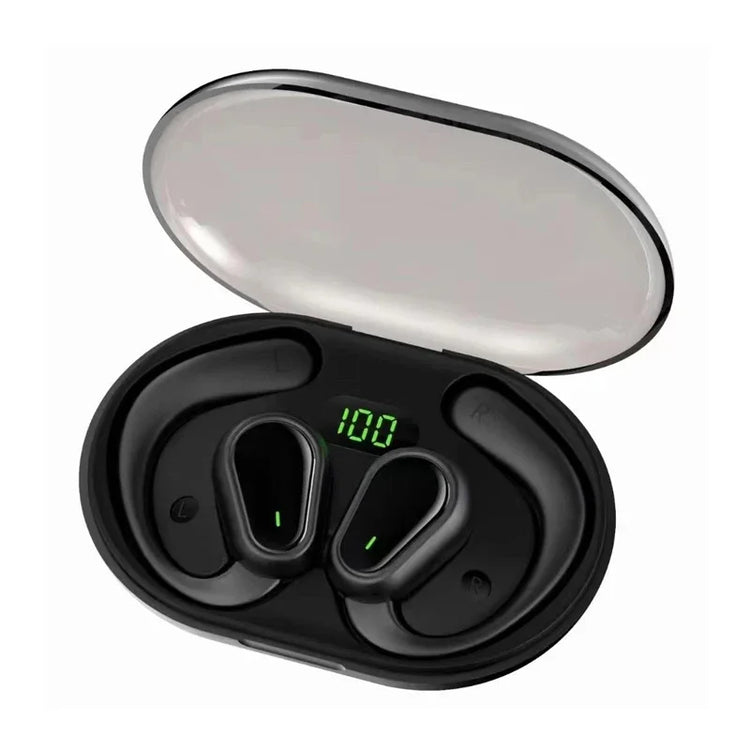 Wireless Bluetooth 5.3 headphones with ear hooks, HiFi stereo sound, waterproof design, noise reduction, from The Techie Den.