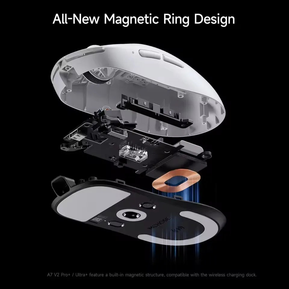 Lightweight wireless gaming mouse from The Techie Den, A7 V2 Pro Ultra, with tri-mode connectivity and up to 42,000 DPI.