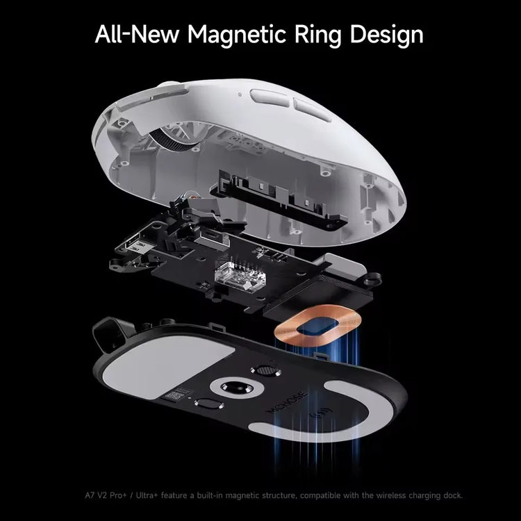 Lightweight wireless gaming mouse from The Techie Den, A7 V2 Pro Ultra, with tri-mode connectivity and up to 42,000 DPI.