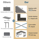 Wooden Table with CPU Storage Shelf & Side Bag - The Techie Den