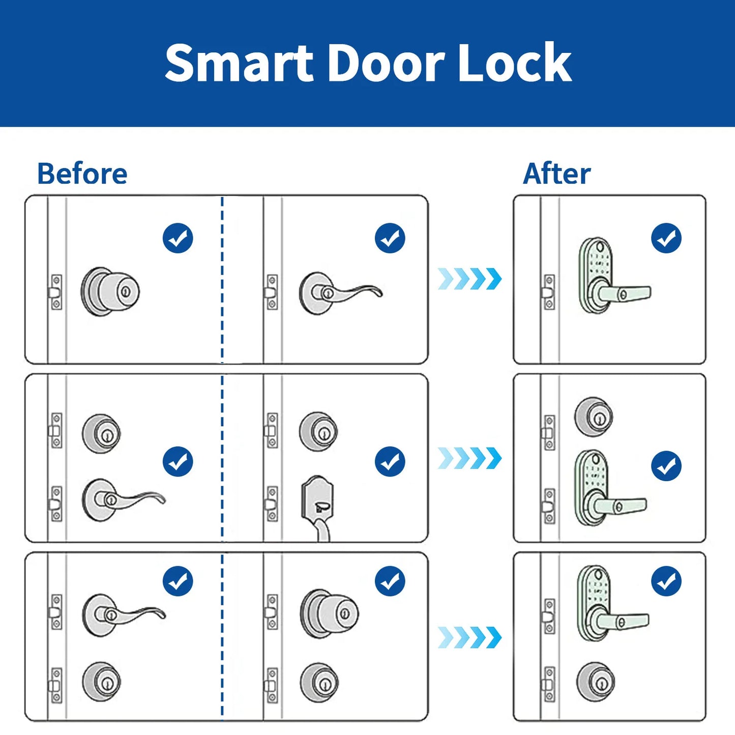 Keyless-Entry Fingerprint Smart Door Lock Digital Electronic