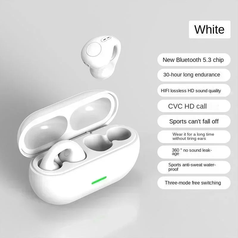 The Techie Den T75 Bone Conduction Wireless Bluetooth 5.3 sports headphones with waterproof design and HiFi sound quality.