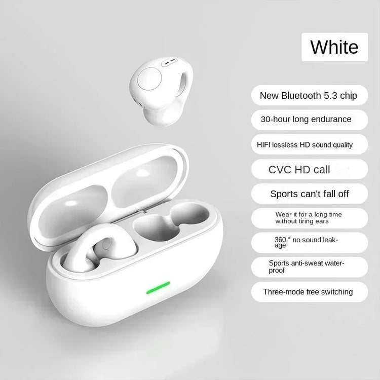 The Techie Den T75 Bone Conduction Wireless Bluetooth 5.3 sports headphones with waterproof design and HiFi sound quality.