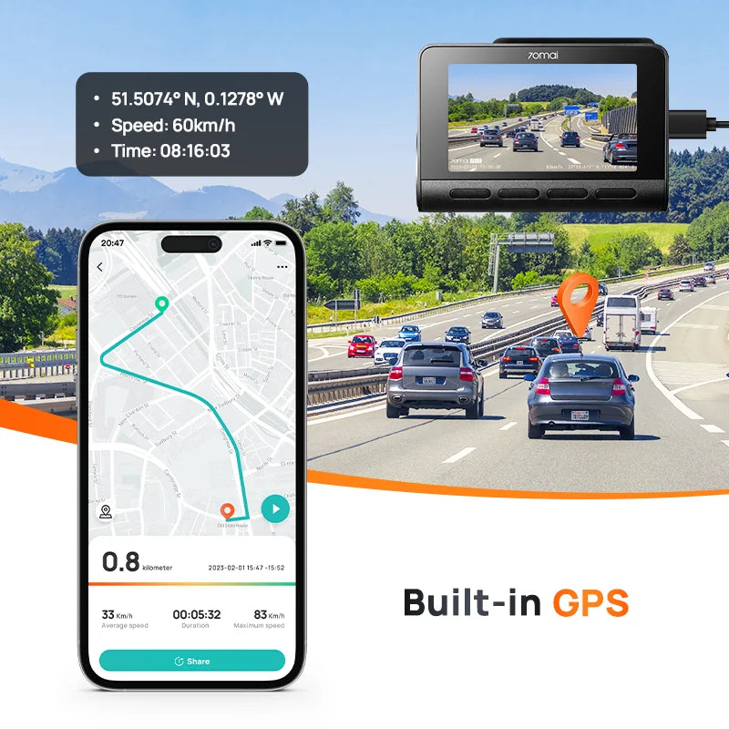 Dash Cam A810 Ultra HD Built-in GPS Motion Detection - The Techie Den