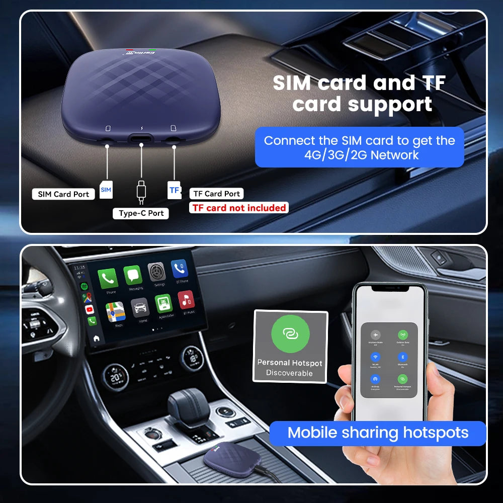 Wireless Android Auto CarPlay Video Box Upgrade For Netflix