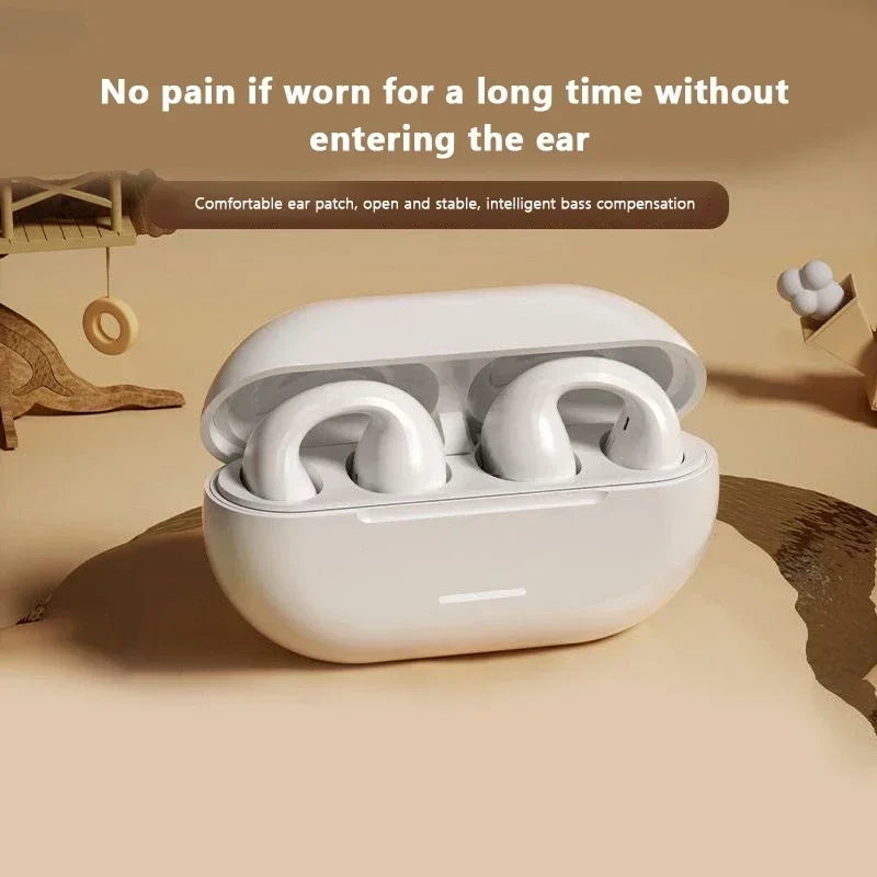 The Techie Den T75 bone conduction wireless Bluetooth 5.3 sports earphones with waterproof design and HiFi sound quality.