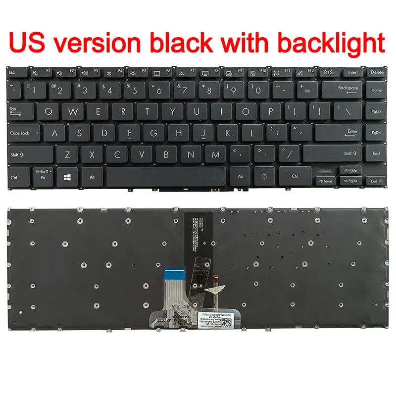 US new laptop keyboard for ASUS ZenBook UX363 and UX371 series by The Techie Den, showing black keys and layout details.