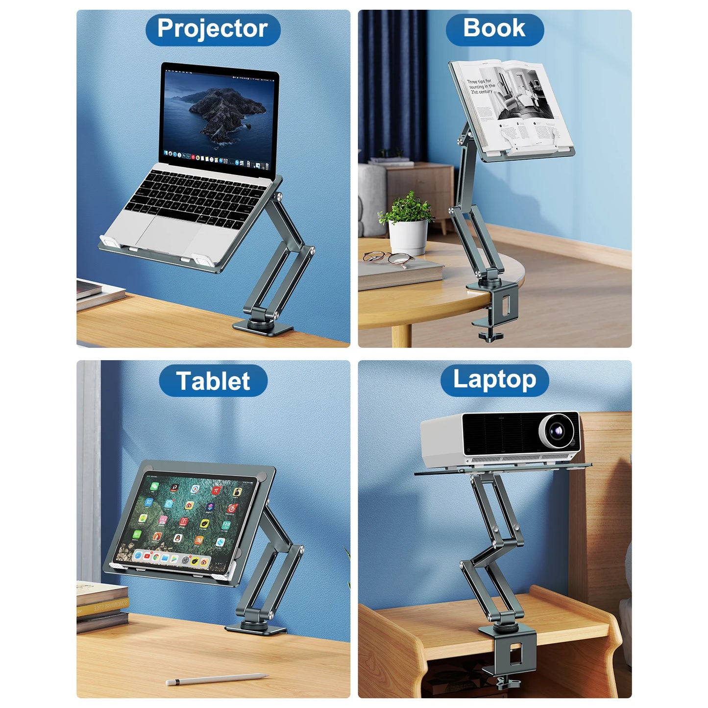 Laptop Stand Clamp 360°Rotating Reading Stand