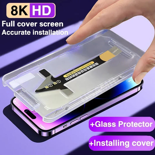 Tempered Glass Screen Protector With Alignment Mounting Cover