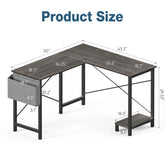Wooden Table with CPU Storage Shelf & Side Bag - The Techie Den