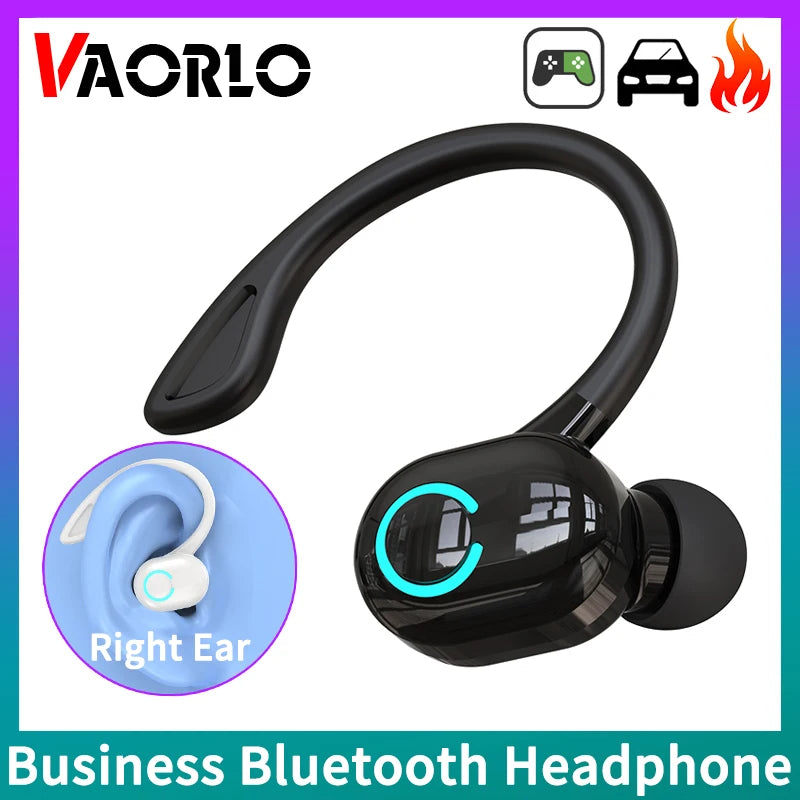 Wireless Bluetooth earphones by The Techie Den with HD mic, noise-canceling earbuds, ear hook, waterproof design, and HIFI bass.