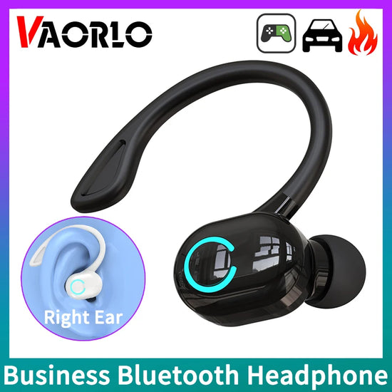 Wireless Bluetooth earphones by The Techie Den with HD mic, noise-canceling earbuds, ear hook, waterproof design, and HIFI bass.