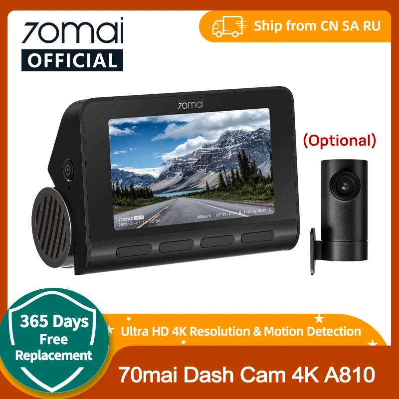 Dash Cam A810 Ultra HD Built-in GPS Motion Detection