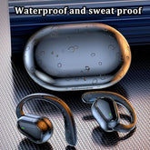 Wireless Xiaomi Bluetooth 5.3 earphones with ear hooks, HiFi stereo sound, waterproof design, noise reduction, by The Techie Den.