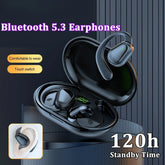 Wireless Xiaomi Bluetooth 5.3 headphones with ear hooks, HiFi stereo sound, waterproof design, and noise reduction earbuds.