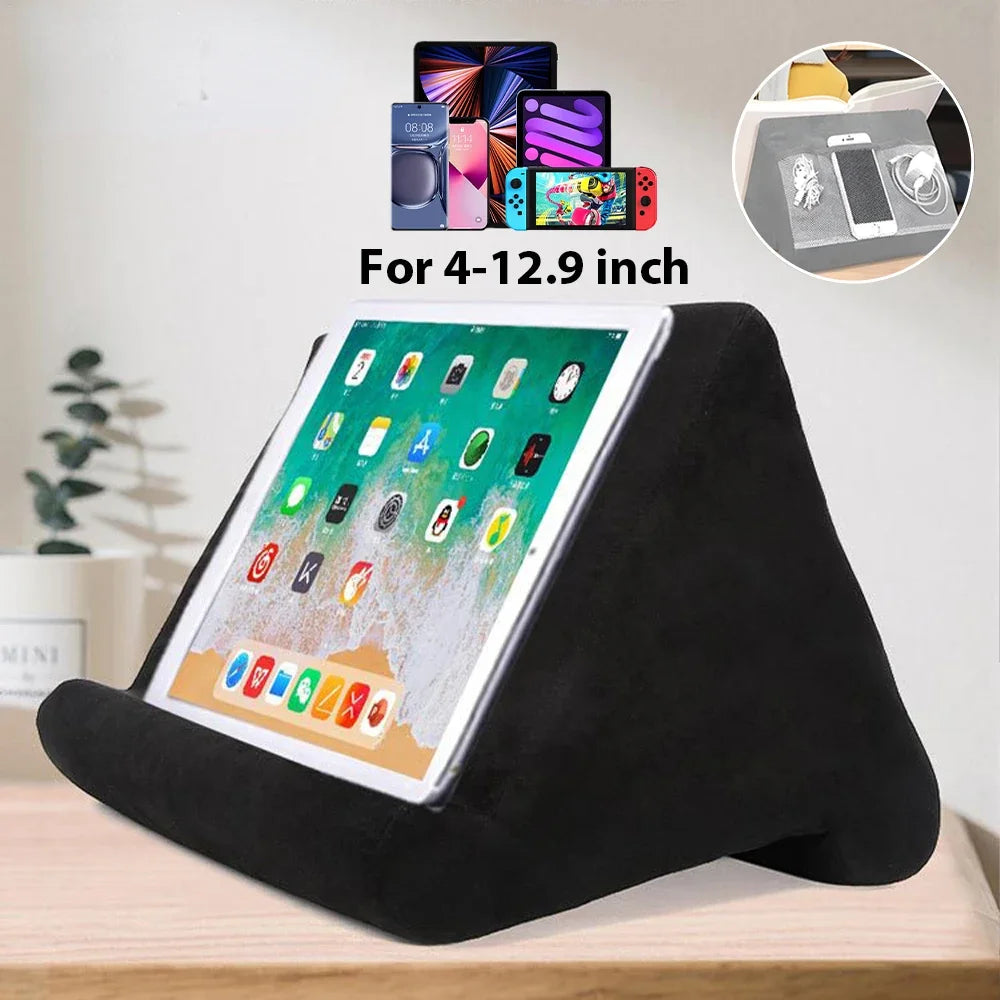 Sponge pillow tablet holder