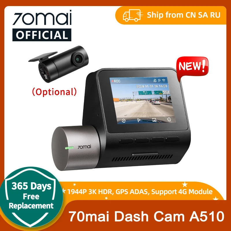 Front Cam Car DVR 24H Parking Support Rear Cam