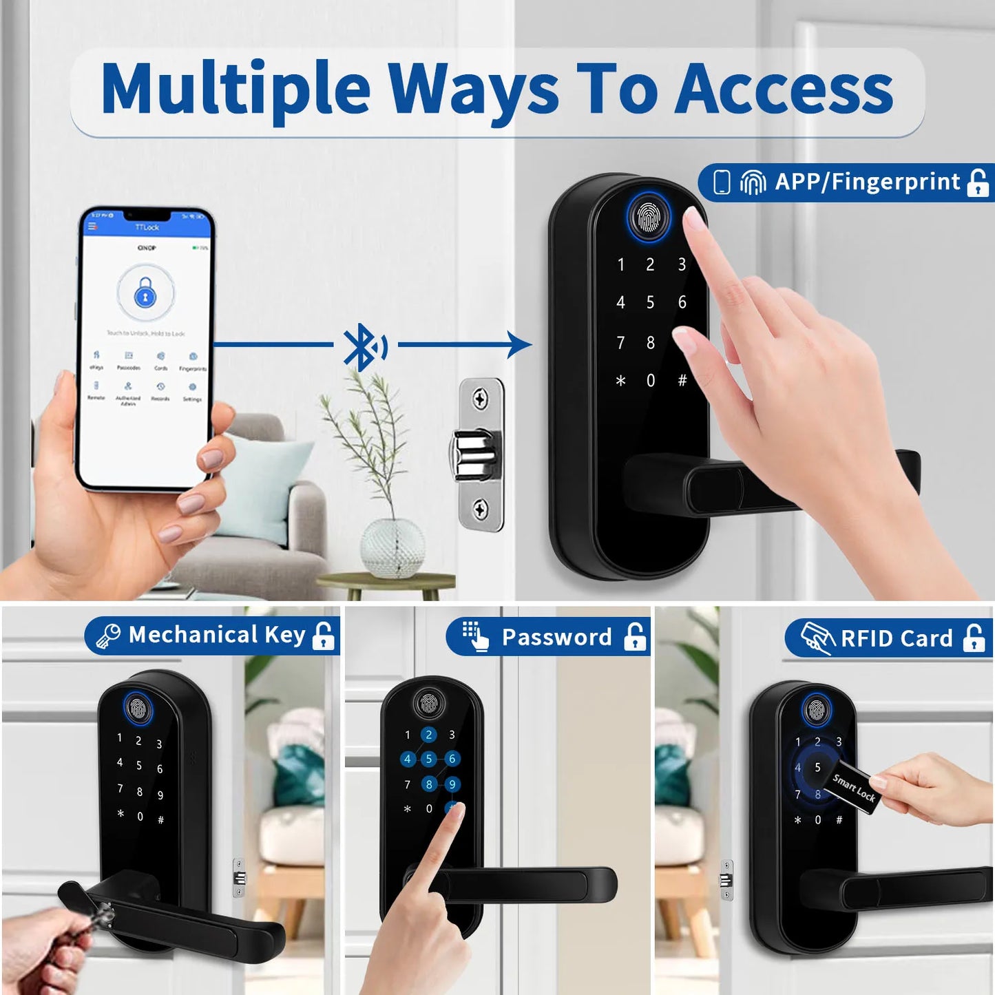 Keyless-Entry Fingerprint Smart Door Lock Digital Electronic