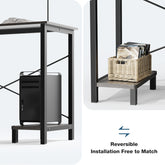 Wooden Table with CPU Storage Shelf & Side Bag - The Techie Den