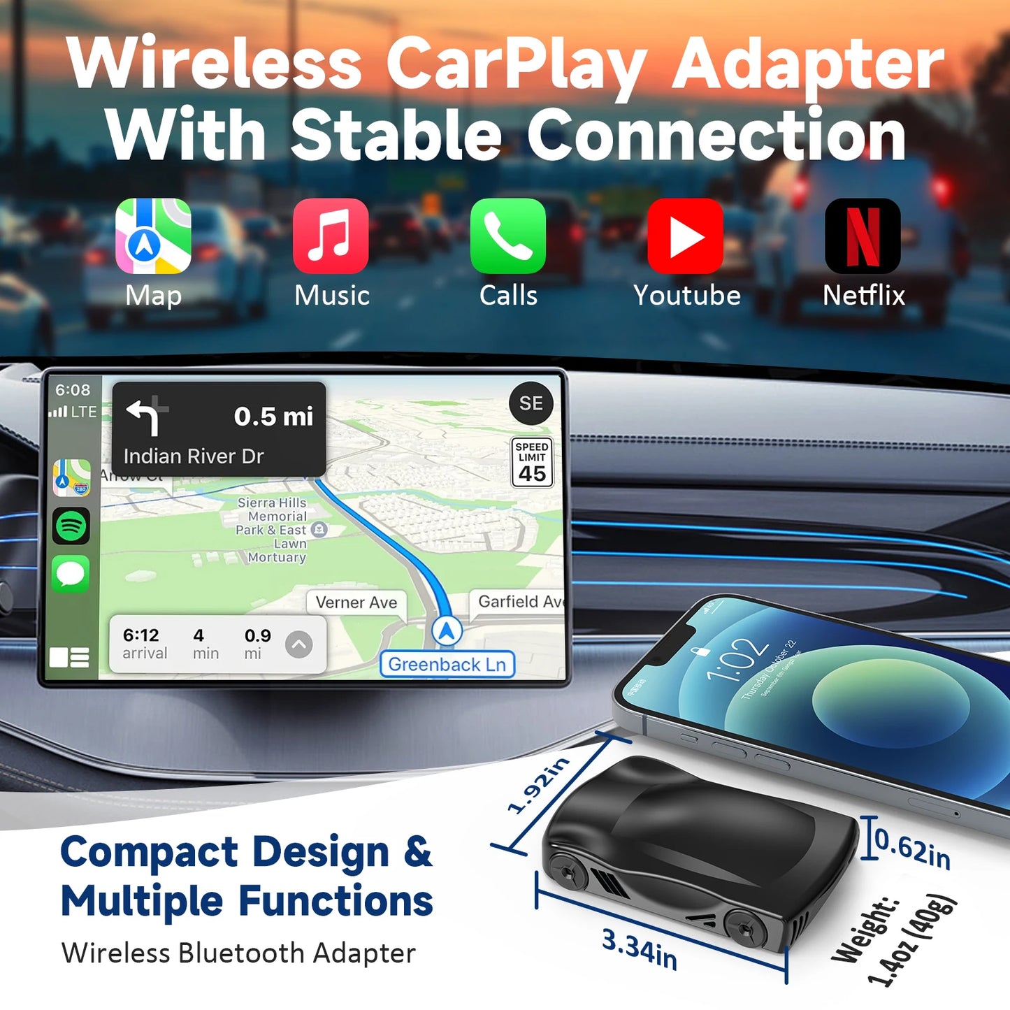 Carlink Carplay Dongle Wireless Carplay