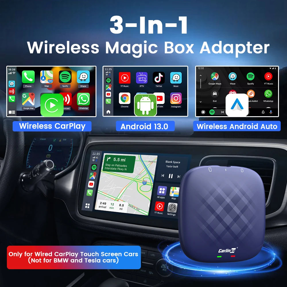 Wireless Android Auto CarPlay Video Box Upgrade For Netflix