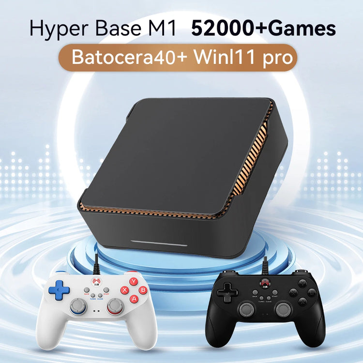 Intel N100 Game PC Box with Windows 11 Pro and Batocera 40, 2TB HDD, 80+ emulators for PS3, PS2, Wii, N64, and retro gaming.