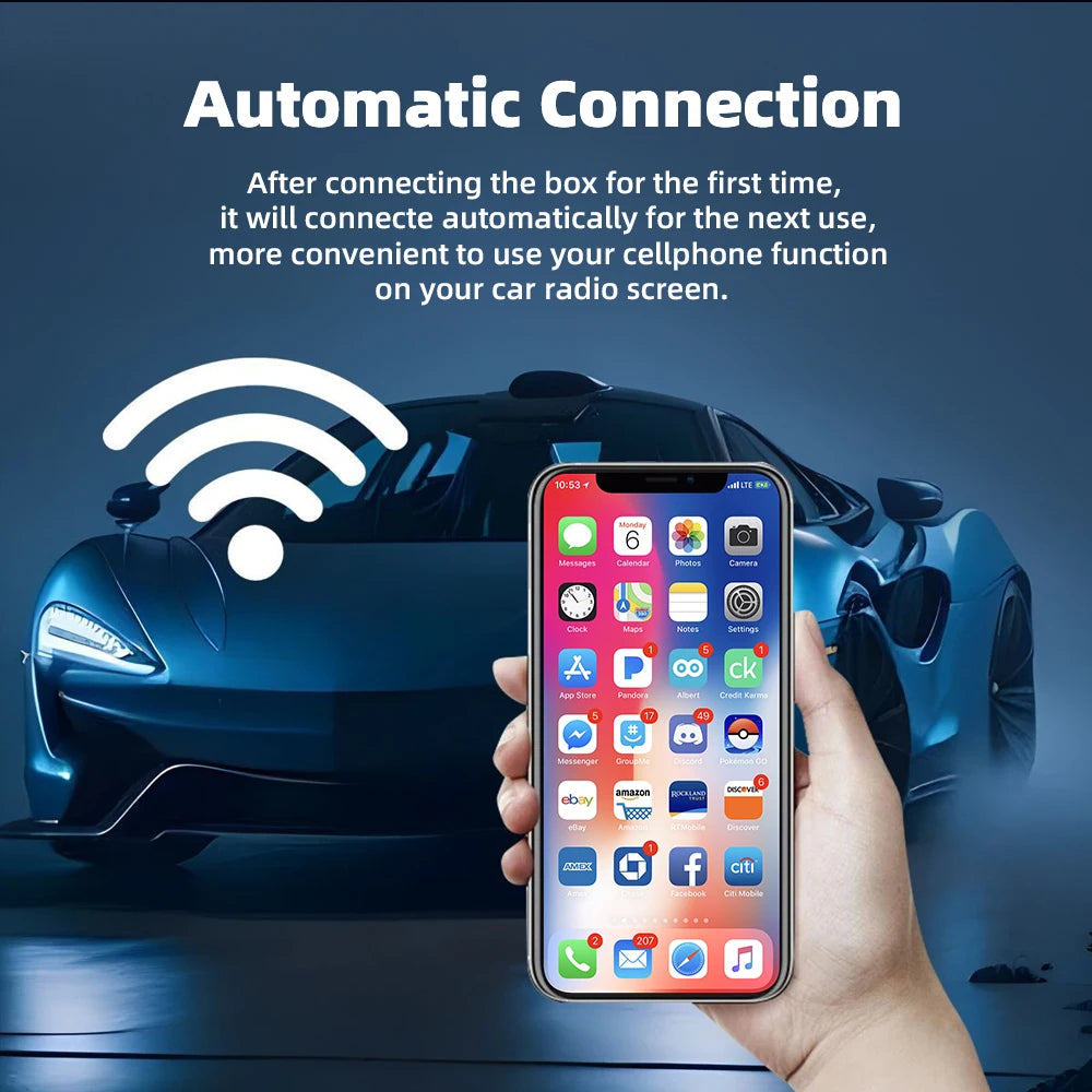 EKIY CarPlay&Auto Box Dongle Wired To Wireless For Audi Toyota Mazda Nissan Chevrolet Suzuki Subaru Kia Ford Opel Skoda Hyundai