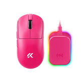 The Techie Den Mchose A7 V2 Pro Ultra wireless gaming mouse with ergonomic design and customizable buttons, showing its sleek black surface.