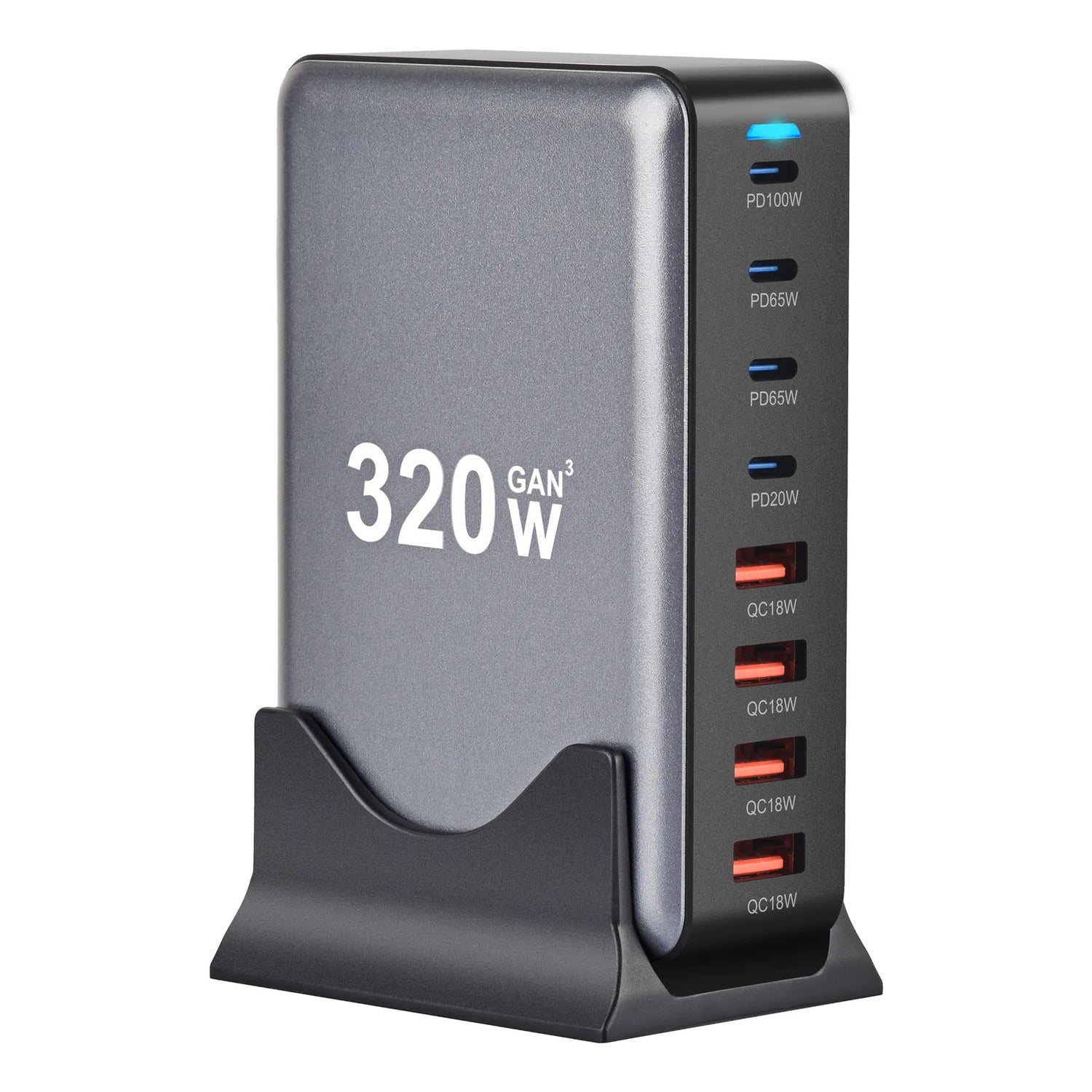 320W Charger USB C Fast Desktop 8-port - The Techie Den