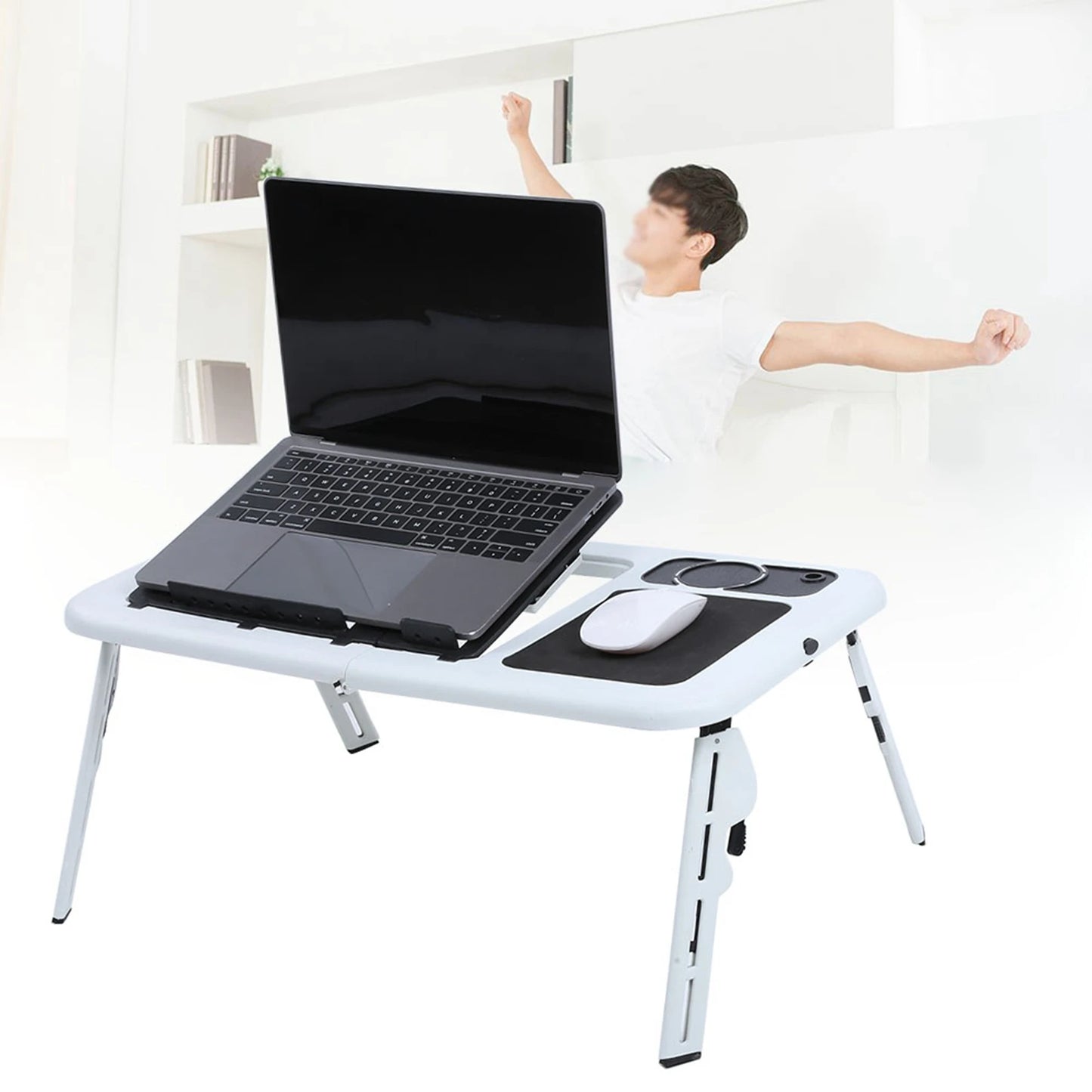 Laptop Desk Stand Table Tray Cool Fan